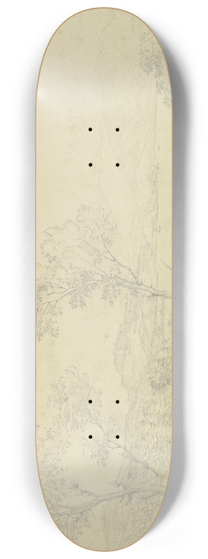 Theodor Pelissier - Ansicht der Festung Portoferraio auf der Insel Elba 8.25 inch art skate deck