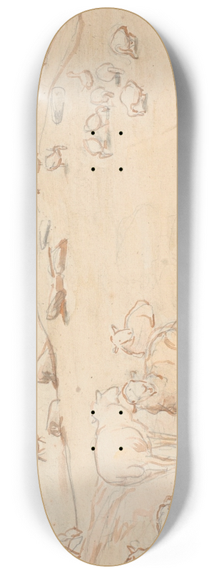 Theodor Philipsen - Fr og gs p Saltholm udkast til dekoration af punchebolle 8.25 inch art skate deck