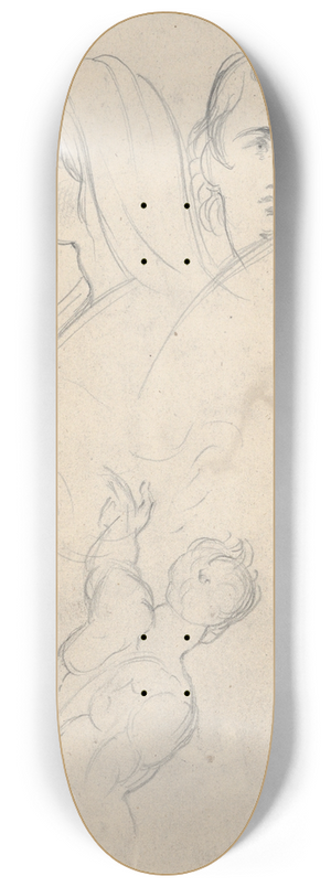 Theodor von Holst - A Group of Five Heads and Further Studies 8.25 inch art skate deck