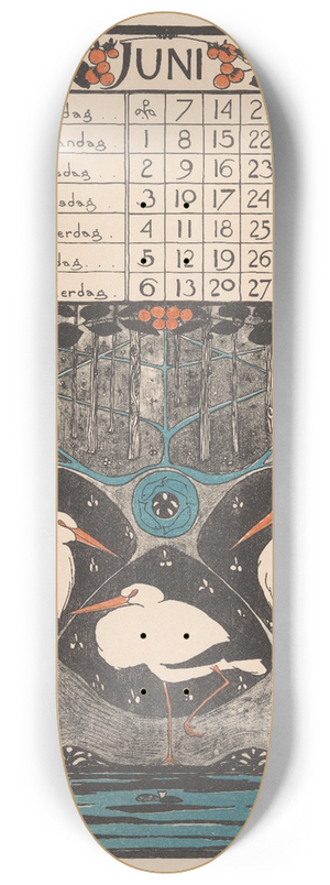Theo Nieuwenhuis - Kalenderblad voor juni 1896 8.25 inch art skate deck