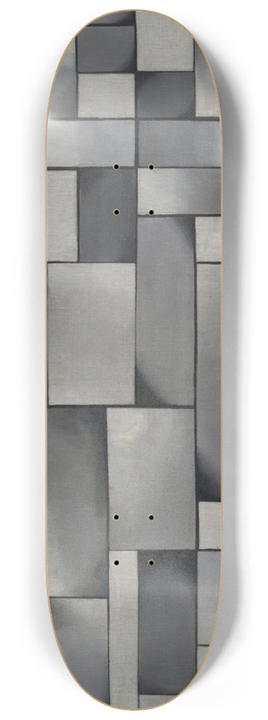 Theo van Doesburg - Composition in Gray (Rag-time). 8.25 inch art skate deck