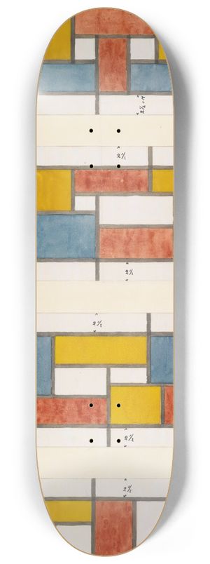 Theo van Doesburg - Design For A Stained Glass Window 8.25 inch art skate deck