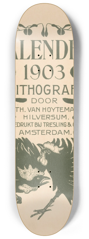 Theo van Hoytema - Aankondiging voor kalender 1903 8.25 inch art skate deck Theo van Hoytema - Aankondiging voor kalender 1903 8.25 inch art skate deck