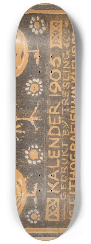 Theo van Hoytema - Aankondiging voor kalender 1905 8.25 inch art skate deck Theo van Hoytema - Aankondiging voor kalender 1905 8.25 inch art skate deck