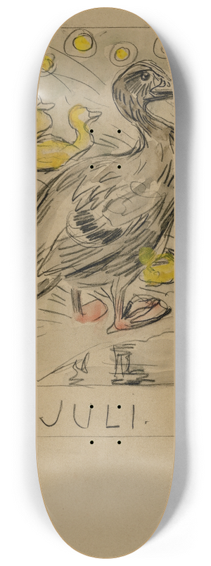 Theo van Hoytema - Eend met kuikens, juli 8.25 inch art skate deck