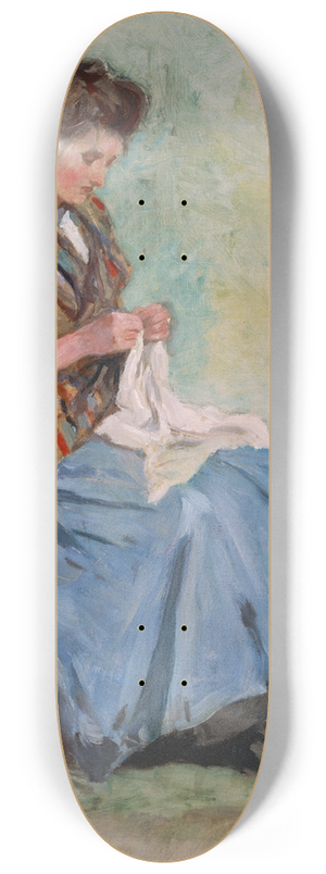 Asai Ch - Woman Sewing 8.25 inch art skate deck