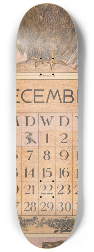 Theo van Hoytema - Kalenderblad december met gier 8.25 inch art skate deck