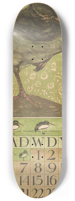 Theo van Hoytema - Kalenderblad juli met scholekster 8.25 inch art skate deck