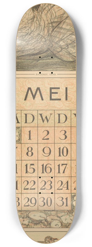 Theo van Hoytema - Kalenderblad mei met witte eend 8.25 inch art skate deck