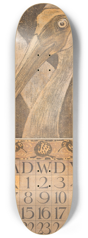 Theo van Hoytema - Kalenderblad september met twee vogels 8.25 inch art skate deck