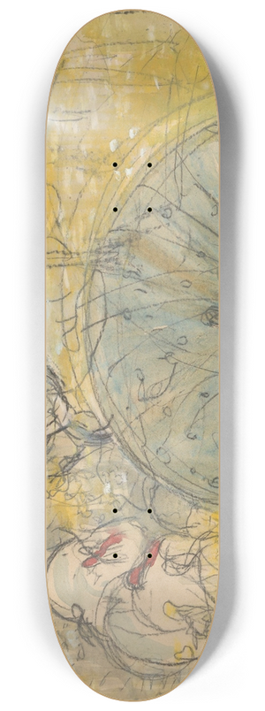 Theo van Hoytema - Pronkende pauw en twee kalkoenen 8.25 inch art skate deck