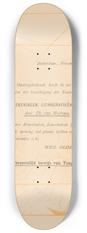 Theo van Hoytema - Uitnodiging met spin 8.25 inch art skate deck Theo van Hoytema - Uitnodiging met spin 8.25 inch art skate deck