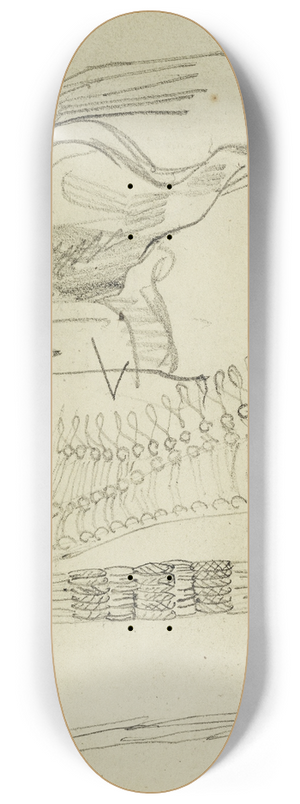 Thodore Gricault - Horse Studies and Tassels 8.25 inch art skate deck