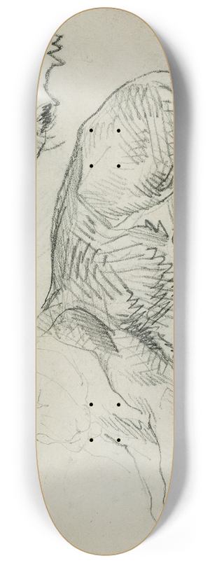Thodore Gricault - Seated lion, head of lioness 8.25 inch art skate deck Thodore Gricault - Seated lion, head of lioness 8.25 inch art skate deck