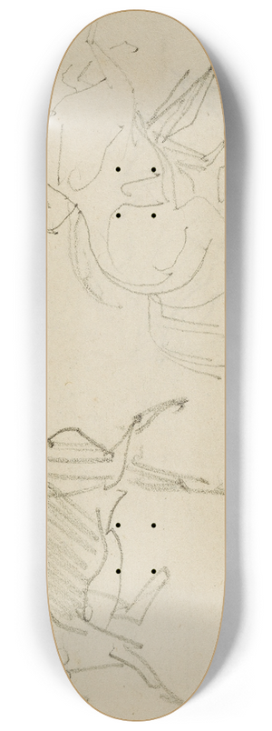 Thodore Gricault - Three horse studies 8.25 inch art skate deck Thodore Gricault - Three horse studies 8.25 inch art skate deck