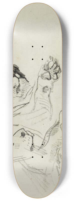 Thodore Gricault - Two lion studies 8.25 inch art skate deck