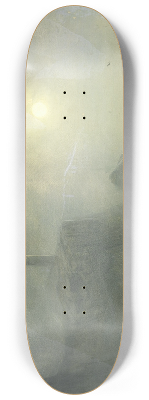 Thodore Gudin - View of a Rocky Coast by Moonlight 8.25 inch art skate deck