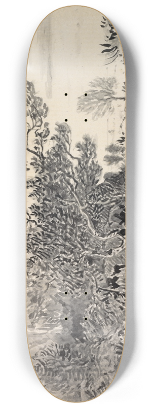 Thodore Rousseau - Landscape with a Pond 8.25 inch art skate deck Thodore Rousseau - Landscape with a Pond 8.25 inch art skate deck
