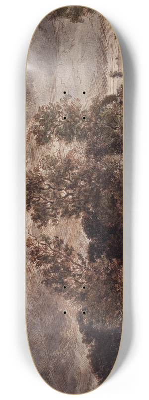 Thodore Rousseau - Landscape with thunderstorms 8.25 inch art skate deck Thodore Rousseau - Landscape with thunderstorms 8.25 inch art skate deck