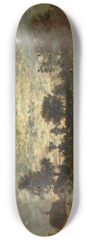 Thodore Rousseau - Ltang, coucher de soleil 8.25 inch art skate deck