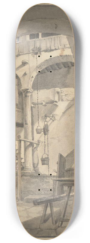 Thomas Adriaensz. Wyck - Courtyard of an Italian Tavern 8.25 inch art skate deck