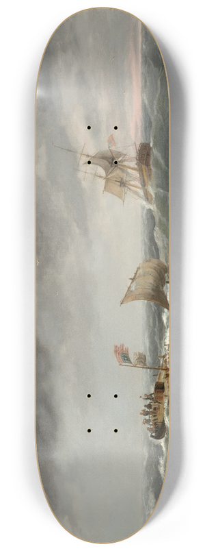 Thomas Birch - Loss of the Schooner John S. Spence of Norfolk, Virginia, 2d view-Rescue of the Survivors 8.25 inch art skate deck Thomas Birch - Loss of the Schooner John S. Spence of Norfolk, Virginia, 2d view-Rescue of the Survivors 8.25 inch art skate deck