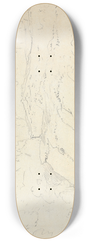 Thomas Bradshaw - Sketch of Rural Landscape with Horse-Drawn Carriage 8.25 inch art skate deck