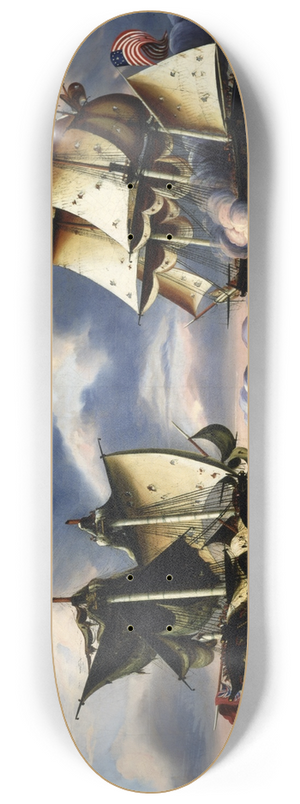 Thomas Chambers - Capture of H.B.M. Frigate Macedonian by U.S. Frigate United States, October 25, 1812 8.25 inch art skate deck
