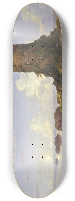 Thomas Cole - Italian Coast Scene with Ruined Tower 8.25 inch art skate deck