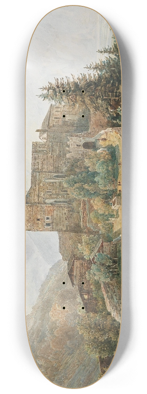 Thomas Ender - Trostburg Castle in the Eisack Valley in the South Tyrol 8.25 inch art skate deck