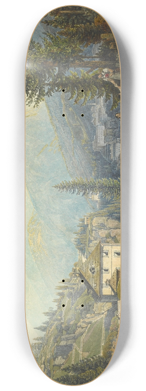 Thomas Ender - View of the Residence of Archduke Johann in Gastein Hot Springs 8.25 inch art skate deck