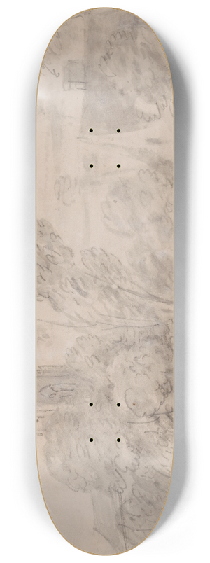Thomas Gainsborough - A Church in a Wooded Landscape 8.25 inch art skate deck