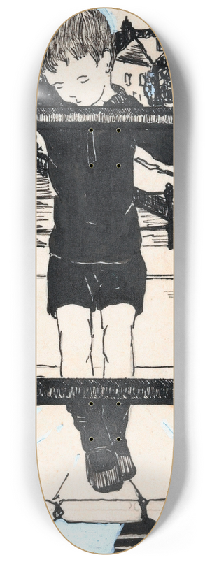 A. Tinbergen - Jongen gooit kan leeg in gracht 8.25 inch art skate deck