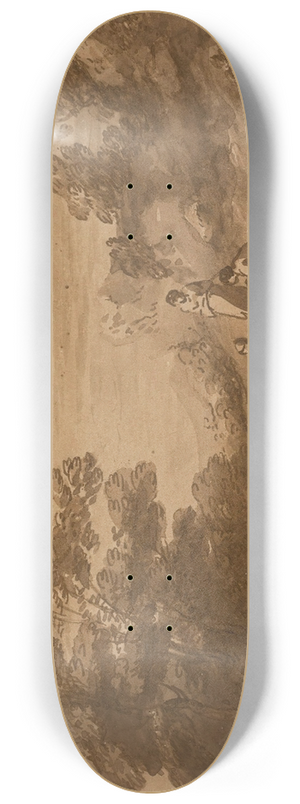 Thomas Gainsborough - Figures Resting In A Woodland Landscape 8.25 inch art skate deck