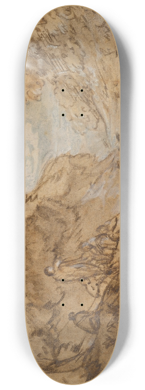 Thomas Gainsborough - Landscape with Group of Figures Resting on a Hillside 8.25 inch art skate deck