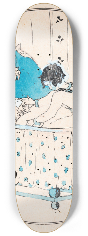 A. Tinbergen - Meisje wil baby uit wieg tillen 8.25 inch art skate deck