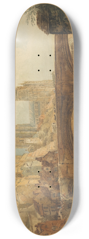 Thomas Girtin - Durham Cathedral and Castle 8.25 inch art skate deck