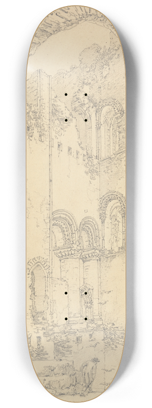 Thomas Hearne - Gundulfs Tower, Rochester Cathedral, Kent 8.25 inch art skate deck