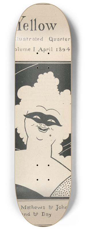 Aubrey Vincent Beardsley - Cover of The Yellow Book: an Illustrated Quarterly, Volume I, April 1894 8.25 inch art skate deck