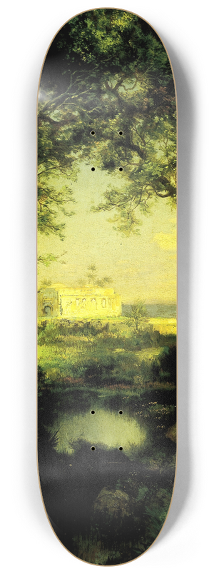 Thomas Moran - A Mexican Hacienda, Lake Cuitzeo 8.25 inch art skate deck