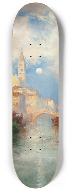 Thomas Moran - Moonrise, Chioggia, Venice 8.25 inch art skate deck