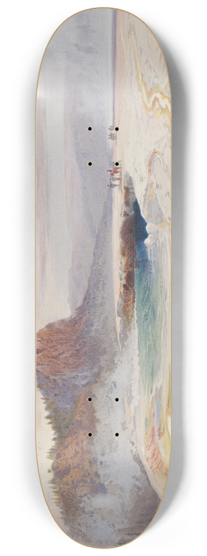 Thomas Moran - The Great Blue Spring of the Lower Geyser Basin, Yellowstone 8.25 inch art skate deck
