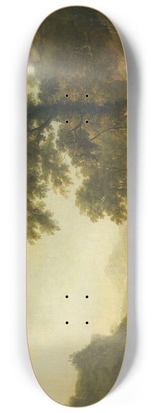 Thomas Roberts - A Wooded River Landscape With Figures On A Path 8.25 inch art skate deck