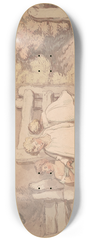Thomas Rowlandson - Cottage children  Devon 8.25 inch art skate deck