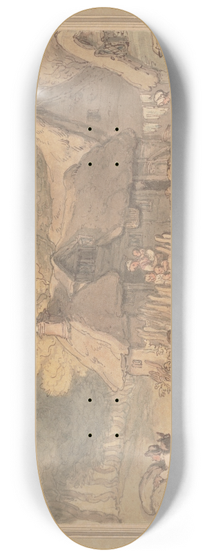 Thomas Rowlandson - Country farm yard, Devon 8.25 inch art skate deck