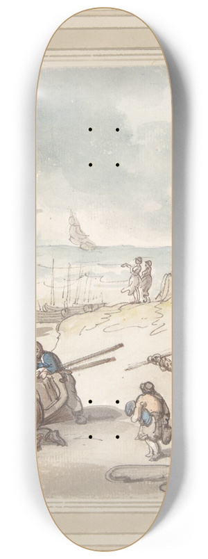 Thomas Rowlandson - Figures by the Seashore 8.25 inch art skate deck