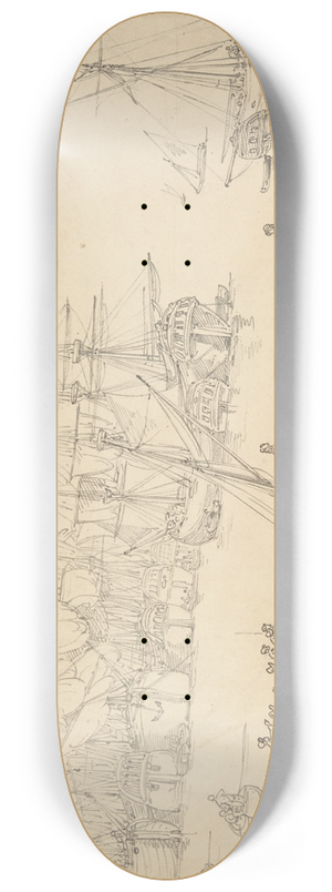 Thomas Rowlandson - Harbor scene 8.25 inch art skate deck