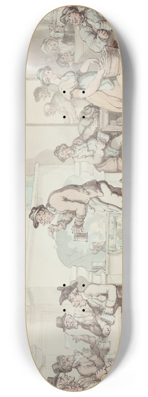 Thomas Rowlandson - In the Tavern (The Interior of an Inn) 8.25 inch art skate deck