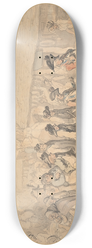 Thomas Rowlandson - Recruiting soldiers at Brentford 8.25 inch art skate deck Thomas Rowlandson - Recruiting soldiers at Brentford 8.25 inch art skate deck