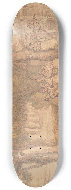 Thomas Rowlandson - Villagers, merrymaking 8.25 inch art skate deck